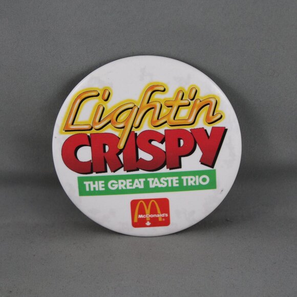 McDonald's Other - Vintage McDonalds Pin - LightN Cripsy the Great Taste Trio - Celluloid Pin